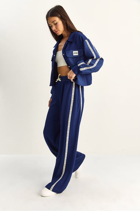 Gestreepte Mid Waist Twee-Delige Set met Zak - Image 4