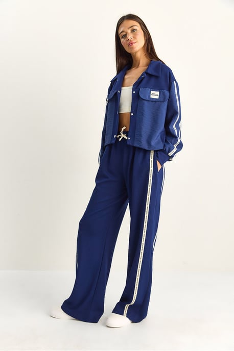Gestreepte Mid Waist Twee-Delige Set met Zak - Image 5