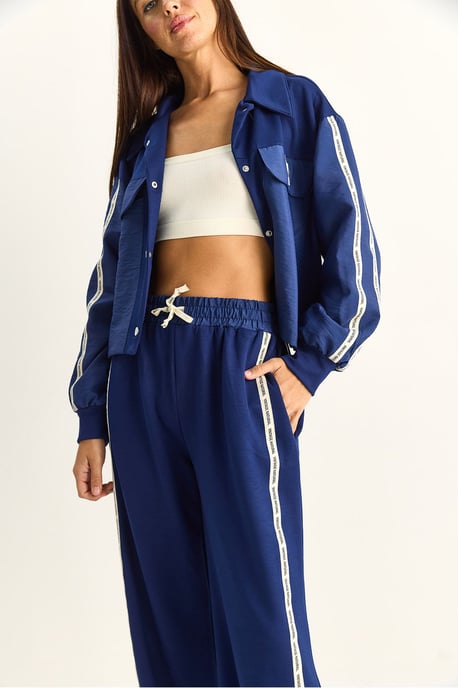 Gestreepte Mid Waist Twee-Delige Set met Zak - Image 6