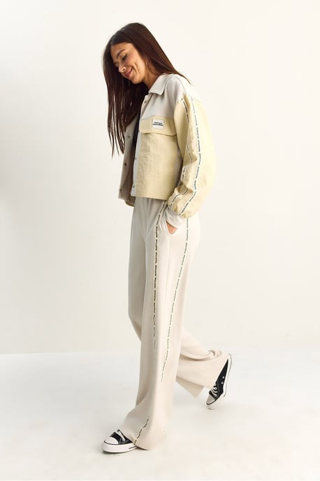 Gestreepte Mid Waist Twee-Delige Set met Zak - Image 4