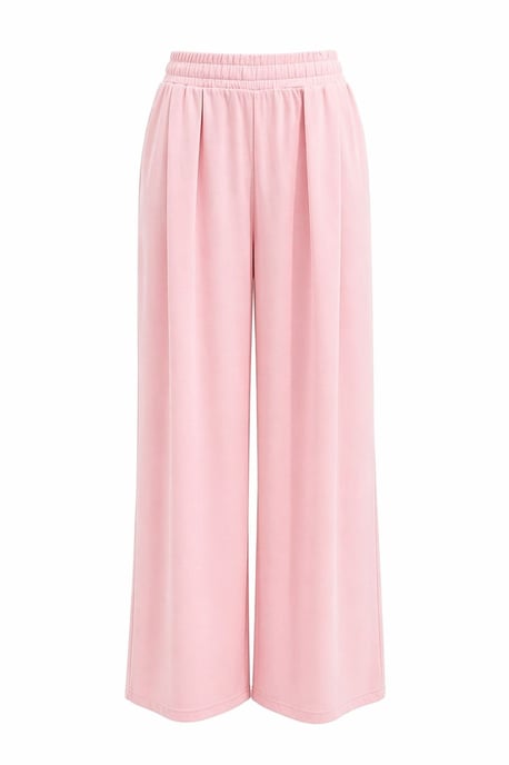 Hoge Taille Wijde Pijpen Brei Co-Ord Set met Boothals - Image 3