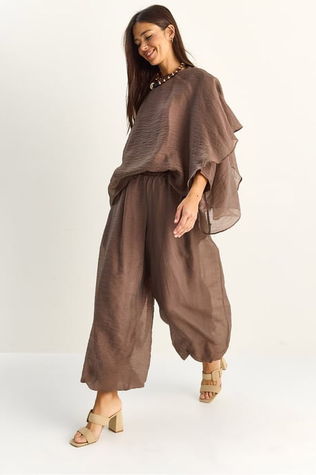 Hoge Taille Wijde Pijpen Twee-Delige Set - Image 1