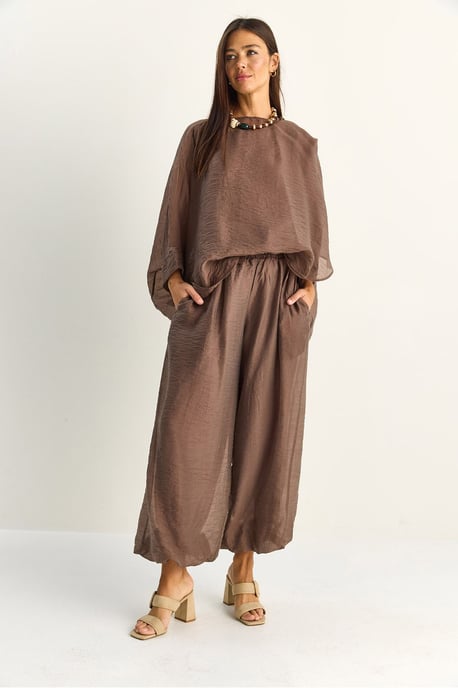 Hoge Taille Wijde Pijpen Twee-Delige Set - Image 2