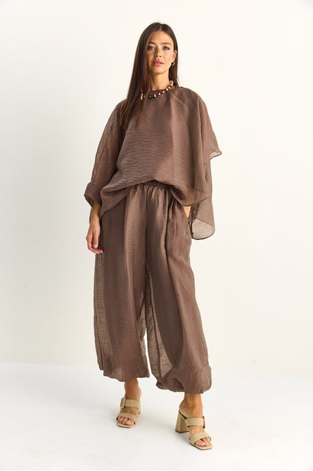 Hoge Taille Wijde Pijpen Twee-Delige Set - Image 3