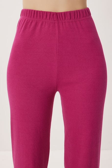 V-hals Geribbelde Gebreide Pyjama Set - Image 6