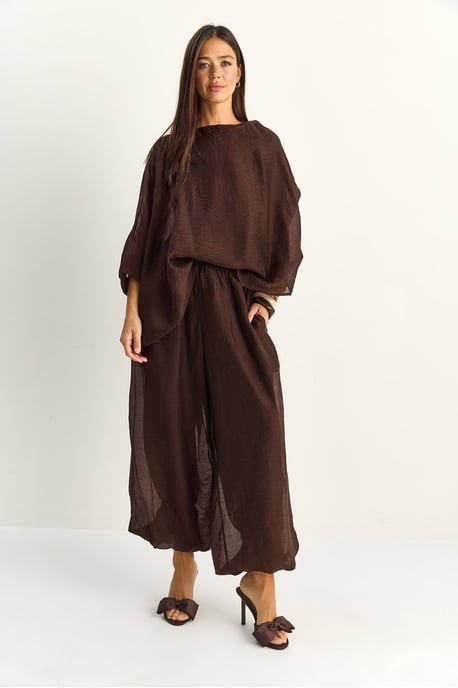 Hoge Taille Wijde Pijpen Twee-Delige Set - Image 2