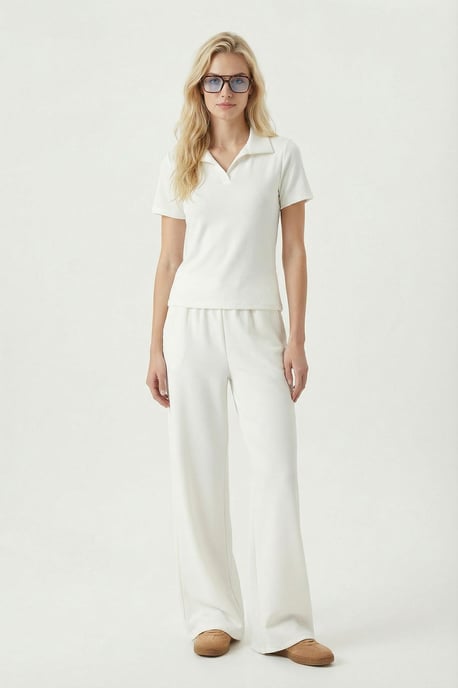 Middel hoge taille Polo Kraag Twee-delige Co-ord Set - Image 3