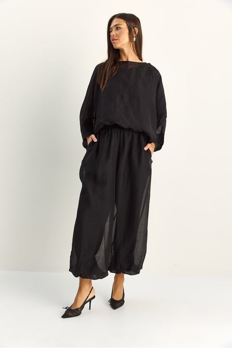 Hoge Taille Wijde Pijpen Twee-Delige Set - Image 5