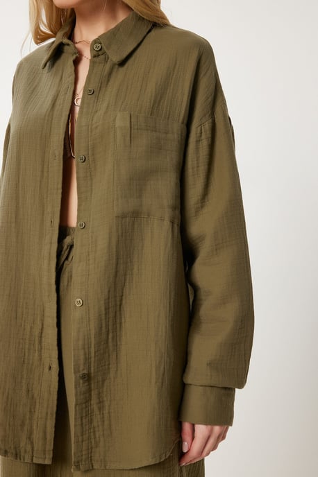 Hoge Taille Brede Pijpen Twee-Delig Co-ord Set met Kraag - Image 4