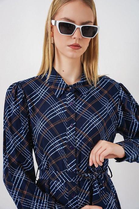 Gingham Midi Hemdjurk met Knopsluiting - Image 5