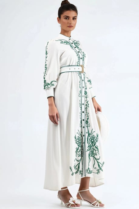 Bloemige Midi Hemdress met Ceintuur - Image 4