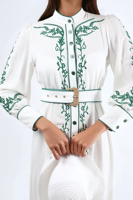 Bloemige Midi Hemdress met Ceintuur - Image 5
