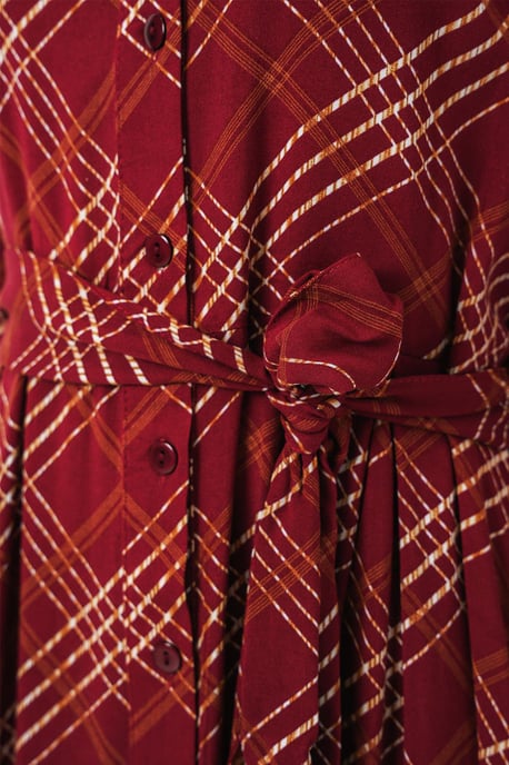 Geklede Midi Shirtjurk met Knoopsluiting - Image 5