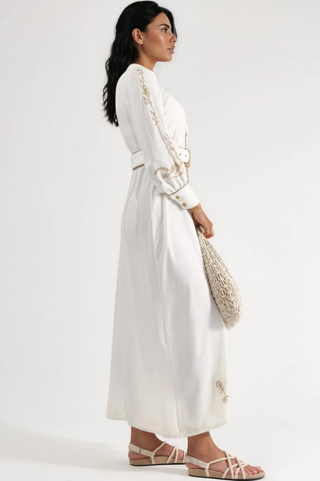 Bloemige Midi Hemdenjurk met Ceinture - Image 2