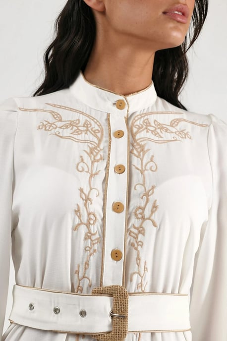 Bloemige Midi Hemdenjurk met Ceinture - Image 5
