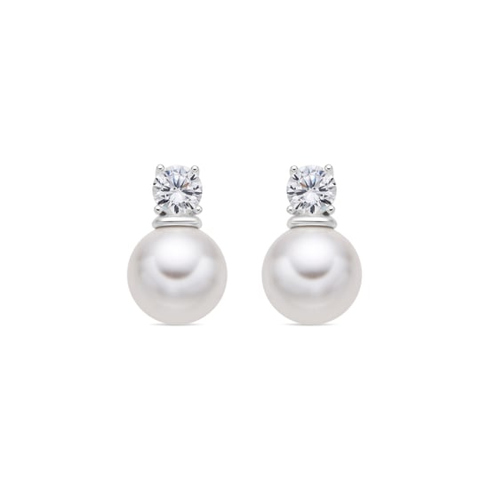 Luxenter oorbellen met witte parel zilverkleurige afwerking - Etalor - Image 1