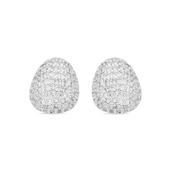 Luxenter Oorbellen met Glimmende Zirkonia zilverkleurige afwerking - Oreao - Image 1