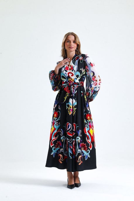 Florale Print Maxi A-Lijn Jurk - Image 1