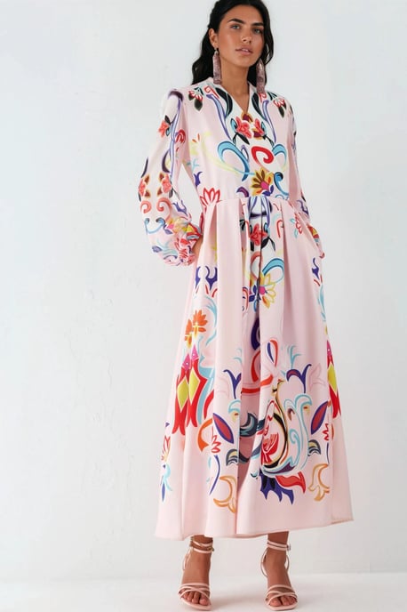 Floral Print Maxi A-lijn Jurk - Image 1