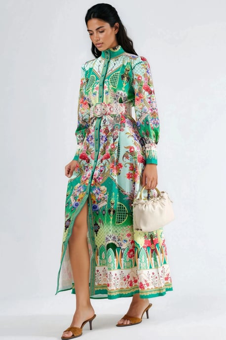 Florale Maxi Jurk met Ceintuur - Image 2