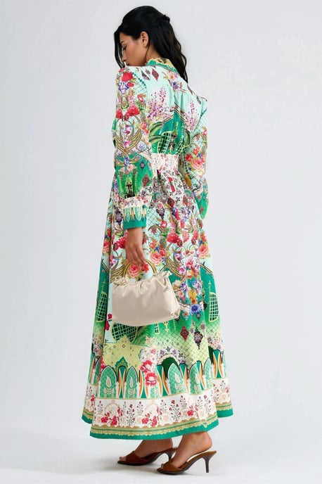 Florale Maxi Jurk met Ceintuur - Image 3