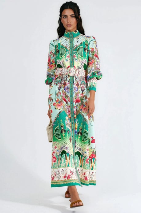 Florale Maxi Jurk met Ceintuur - Image 4