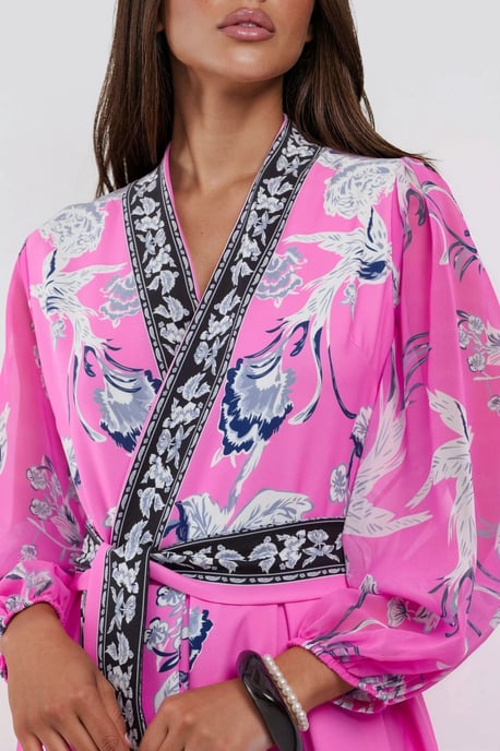 Bloemen V-hals Maxi Wikkeljurk met Ceintuur - Image 5