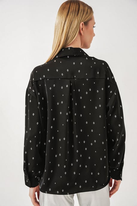 Overmaatse Lange Mouwen Gedrukt Shirt met Zak - Image 6