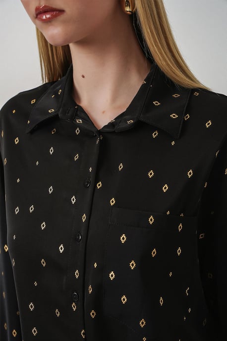 Overmaatse Lange Mouwen Gedrukt Shirt met Zak - Image 5