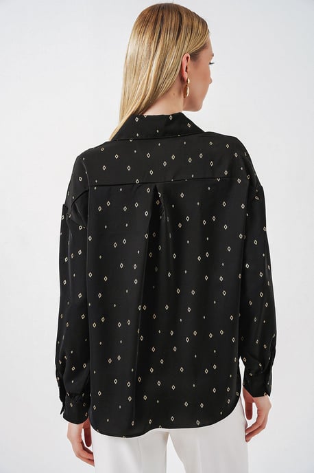 Overmaatse Lange Mouwen Gedrukt Shirt met Zak - Image 6