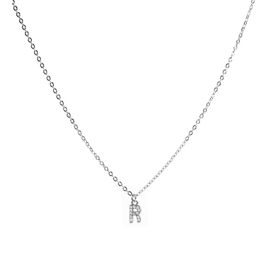 Luxenter Halsketting met Glimmende Zirkonia zilverkleurige afwerking - Alfabet - Image 1