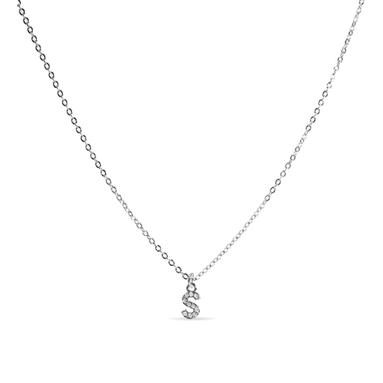 Luxenter Halsketting met Glimmende Zirkonia zilverkleurige afwerking - Alfabet - Image 1