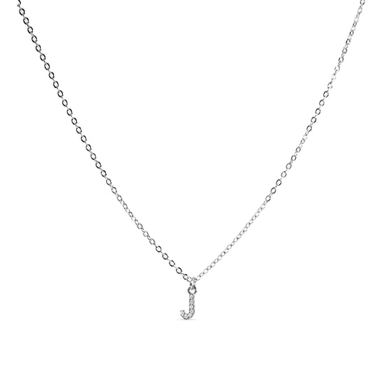 Luxenter Halsketting met Glimmende Zirkonia zilverkleurige afwerking - Alfabet - Image 1