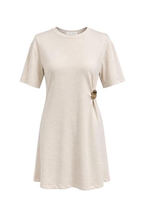Crewneck Mini T-shirt Jurk met Steenaccessoire - Image 1
