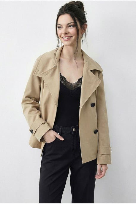 Korte Mandarijnkraag Trenchcoat - Image 2