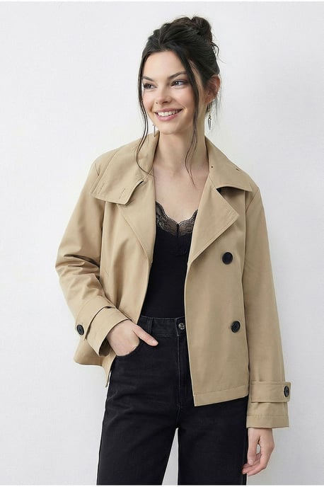 Korte Mandarijnkraag Trenchcoat - Image 4