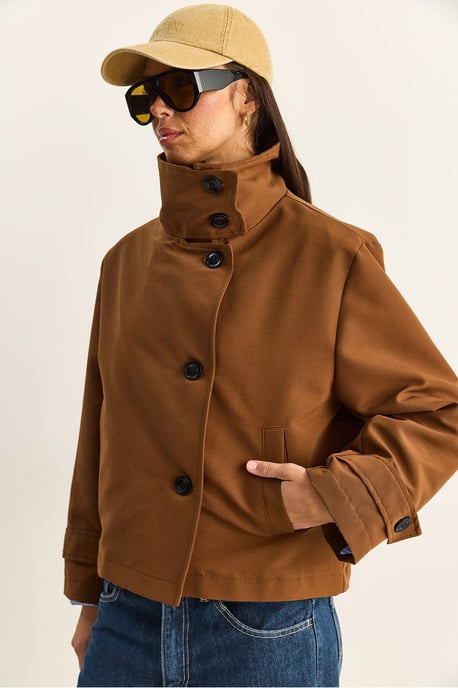 Korte Trenchcoat met Mandarijnkraag - Image 6