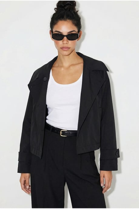 Korte Trenchcoat met Mandarin Kraag - Image 4