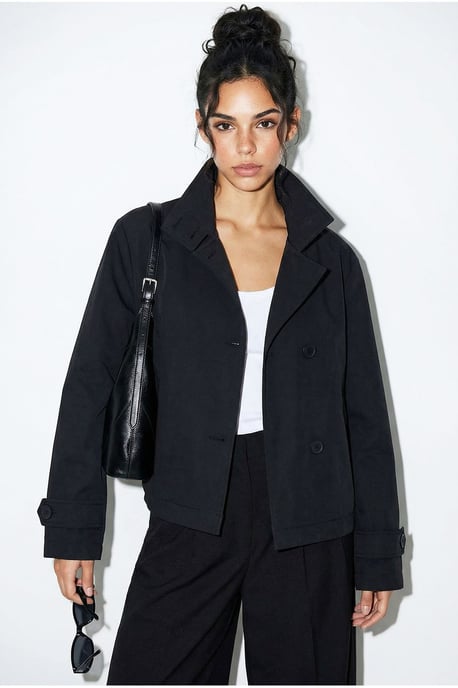 Korte Trenchcoat met Mandarin Kraag - Image 5