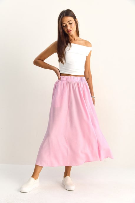 Hoge Taille A-Lijn Maxi Rok met Zakken - Image 4