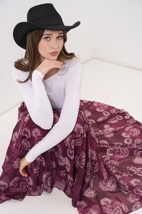Hoge Taille Paisley Maxi Rok - Image 2