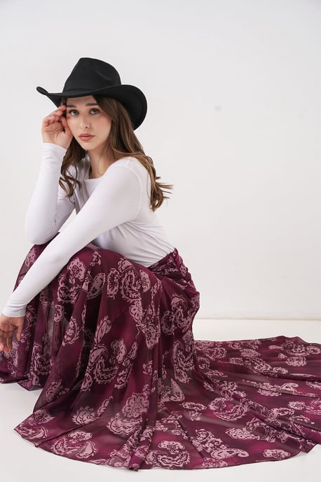Hoge Taille Paisley Maxi Rok - Image 4