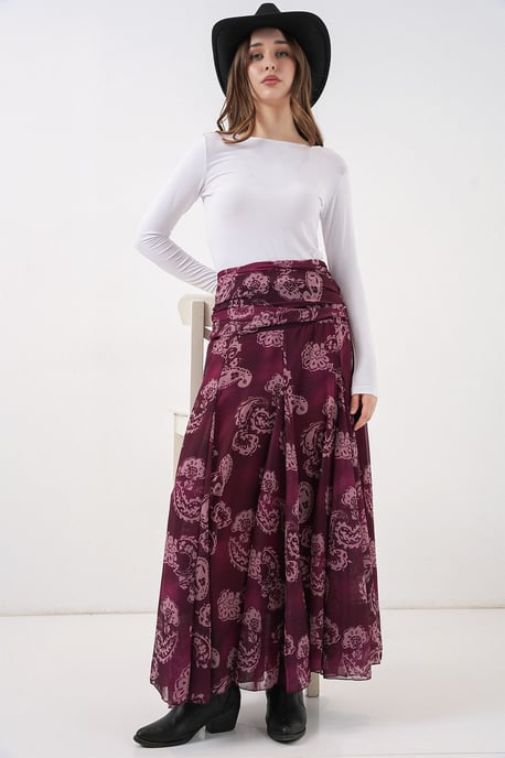 Hoge Taille Paisley Maxi Rok - Image 5