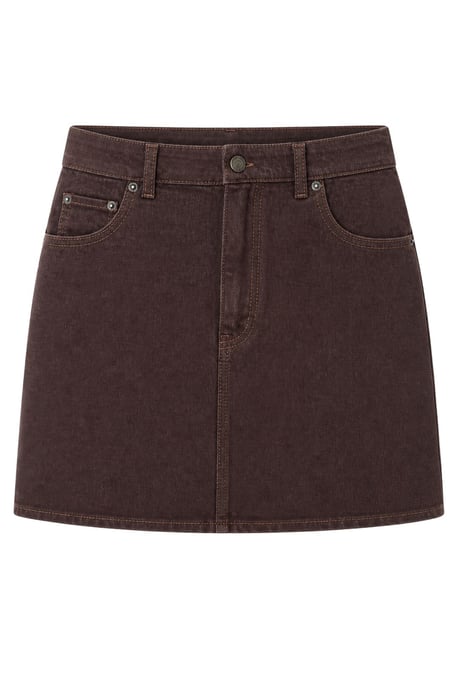 Hoge Taille A-Lijn Denim Minirok met Knopenclosure - Image 1