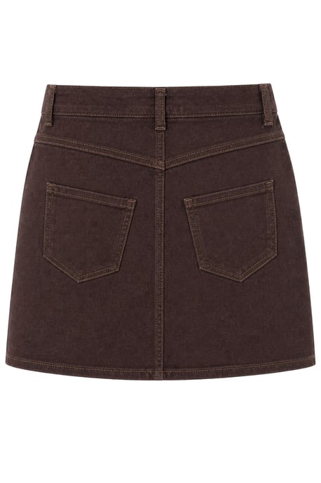 Hoge Taille A-Lijn Denim Minirok met Knopenclosure - Image 3