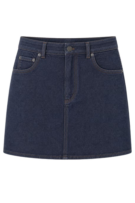 Hoge Taille A-Lijn Denim Minirok met Knopsluiting - Image 1