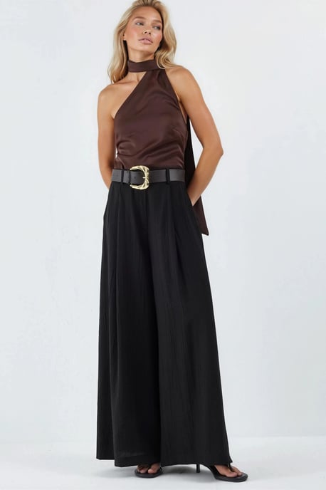 Hoge Taille Wijde Pantalon met Plooien - Image 6