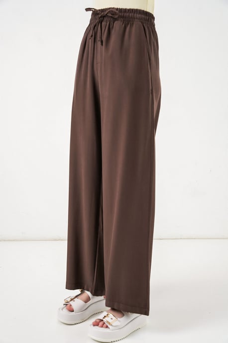 Hoge taille wijde broek met zakken - Image 4