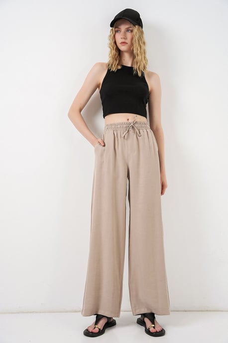 Hoge Taille Wijde Pantalon met Zak - Image 1