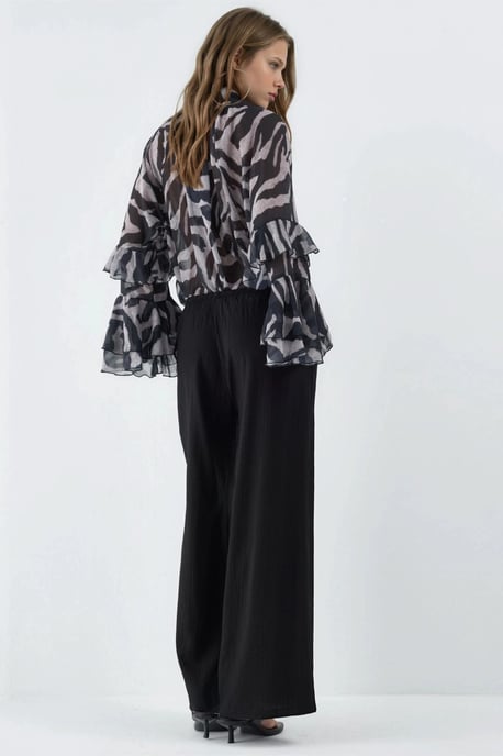 Wijde Pantalon met Elastische Taille en Zakjes - Image 3